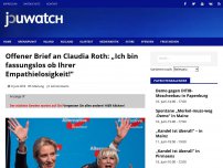 Bild zum Artikel: Offener Brief an Claudia Roth: „Ich bin fassungslos ob Ihrer Empathielosigkeit!“