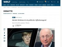 Bild zum Artikel: Merkels Nichtstun ist ein politischer Offenbarungseid