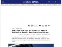 Bild zum Artikel: Asylkrise: Merkels Nichtstun ist wie ein Schlag ins Gesicht der deutschen Bürger