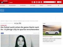 Bild zum Artikel: Greifenstein - Die Polizei sucht schon die ganze Nacht nach ihr: 13-jährige Lilly ist spurlos verschwunden