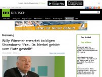 Bild zum Artikel: Willy Wimmer erwartet baldigen Showdown: 'Frau Dr. Merkel gehört vom Platz gestellt'