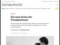 Bild zum Artikel: Populismus: Die neue Achse der Prinzipienlosen