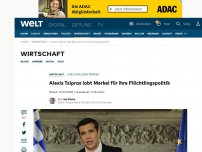 Bild zum Artikel: Alexis Tsipras lobt Merkel für ihre Flüchtlingspolitik