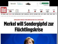 Bild zum Artikel: Mit EU-Staaten - Merkel plant Sondergipfel zur Flüchtlingskrise