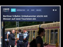 Bild zum Artikel: Berliner S-Bahn: Unbekannter sticht mit Messer auf zwei Touristen ein