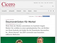 Bild zum Artikel: Asylstreit in den Medien - Daumendrücken für Merkel