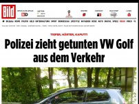 Bild zum Artikel: Tiefer, härter, kaputt! - Polizisten stoppten diesen VW Golf GTI