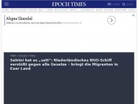 Bild zum Artikel: Italien kritisiert Rettungsschiff-Aktion scharf: NGO verstößt gegen alle Gesetze – nehmt die Migranten mit in euer Land