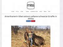 Bild zum Artikel: Amerikanerin tötet extrem seltene schwarze Giraffe in Afrika