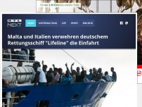 Bild zum Artikel: Malta und Italien verwehren deutschem Rettungsschiff 'Lifeline' die Einfahrt