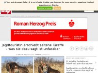 Bild zum Artikel: Jagdtouristin erschiesst seltene Giraffe – und erntet Shitstorm