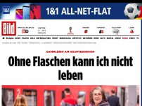 Bild zum Artikel: Sammlerin am Bahnhof - Ohne Flaschen kann ich nicht leben