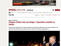 Bild zum Artikel: Wahl in der Türkei: Erdogan erklärt sich zum Sieger - Opposition zweifelt an Zahlen