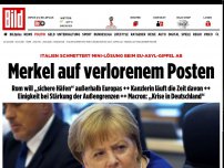 Bild zum Artikel: Italien will keine Mini-Lösung - Merkel bei Krisen-Treffen auf verlorenem Posten