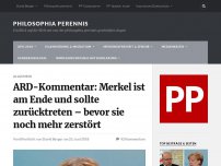 Bild zum Artikel: ARD-Kommentar: Merkel ist am Ende und sollte zurücktreten – bevor sie noch mehr zerstört