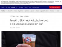 Bild zum Artikel: Prost! UEFA hebt Alkoholverbot bei Europapokalspielen auf