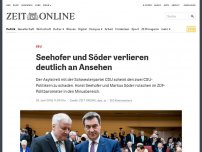 Bild zum Artikel: CSU: Seehofer und Söder verlieren deutlich an Ansehen