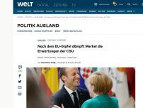 Bild zum Artikel: Nach dem EU-Gipfel dämpft Merkel die Erwartungen der CSU
