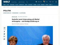 Bild zum Artikel: Seehofer nennt Unterredung mit Merkel wirkungslos – und kündigt Erklärung an