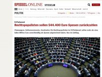 Bild zum Artikel: EU-Parlament: Rechtspopulisten sollen 544.400 Euro Spesen zurückzahlen