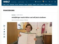 Bild zum Artikel: Achtjähriger macht Abitur und will jetzt studieren