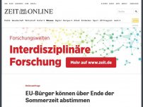 Bild zum Artikel: Online-Umfrage: EU-Bürger können über Ende der Sommerzeit abstimmen