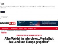 Bild zum Artikel: Alice Weidel im Interview: „Merkel hat das Land und Europa gespalten“