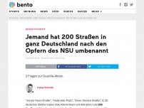 Bild zum Artikel: Jemand hat 200 Straßen in ganz Deutschland nach den Opfern des NSU umbenannt