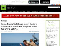 Bild zum Artikel: Keine Bootsflüchtlinge mehr: Italiens Innenminister will Hafensperre auch für NATO-Schiffe