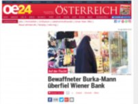 Bild zum Artikel: Bewaffneter Burka-Mann überfiel Wiener Bank