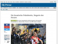Bild zum Artikel: Die kroatische Präsidentin, Siegerin der Herzen