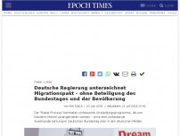 Bild zum Artikel: Deutsche Regierung unterzeichnet Migrationspakt – ohne Beteiligung des Bundestages und der Bevölkerung