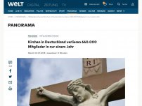Bild zum Artikel: Kirchen in Deutschland verlieren 660.000 Mitglieder in nur einem Jahr
