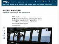 Bild zum Artikel: Italien will gerettete Migranten von EU-Marinemission nicht mehr aufnehmen