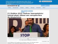 Bild zum Artikel: EU-Wahlen 2019: Italiens Innenminister Salvini plant Allianz aus europäischen Rechtsparteien