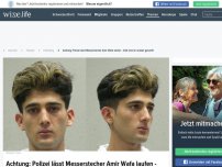 Bild zum Artikel: Achtung: Polizei lässt Messerstecher Amir Wafa laufen - Jetzt wird er wieder gesucht!