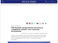 Bild zum Artikel: FDP-Kubicki: Deutschland soll Sami A. „möglichst schnell“ aus Tunesien zurückholen