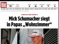 Bild zum Artikel: 1. Erfolg in Formel 3 - Mick Schumacher siegt in Papas „Wohnzimmer“