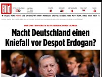 Bild zum Artikel: Umstrittener Staatsbesuch - Macht Deutschland einen Kniefall vor Despot Erdogan?