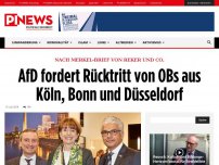 Bild zum Artikel: Nach Merkel-Brief von Reker und Co. AfD fordert Rücktritt von OBs aus Köln, Bonn und Düsseldorf