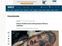 Bild zum Artikel: Unions-Fraktionsvize will spontane Tattoos verbieten