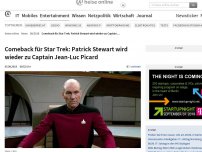 Bild zum Artikel: Comeback für Star Trek: Patrick Stewart wird wieder zu Captain Jean-Luc Picard