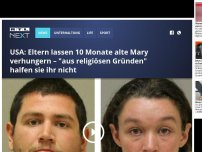 Bild zum Artikel: USA: Eltern lassen 10 Monate alte Mary verhungern – 'aus religiösen Gründen' halfen sie ihr nicht