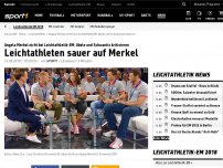 Bild zum Artikel: 'Warum war Merkel nicht da?': Leichtathleten kritisieren Bundeskanzlerin