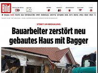 Bild zum Artikel: Streit um Bezahlung - Bauarbeiter zerstört neu gebautes Haus mit Bagger