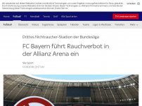 Bild zum Artikel: FC Bayern führt Rauchverbot in der Allianz Arena ein