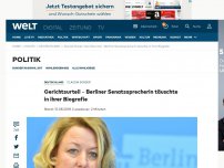 Bild zum Artikel: Gerichtsurteil – Berliner Senatssprecherin täuschte in ihrer Biografie