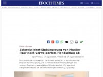 Bild zum Artikel: Schweiz lehnt Einbürgerung von Muslim-Paar nach verweigertem Handschlag ab