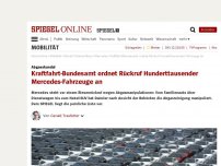 Bild zum Artikel: Abgasskandal: Kraftfahrt-Bundesamt ordnet Rückruf Hunderttausender Mercedes-Modelle an