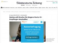 Bild zum Artikel: Arbeitslosigkeit: Nahles will Strafen für jüngere Hartz-IV-Empfänger abschaffen